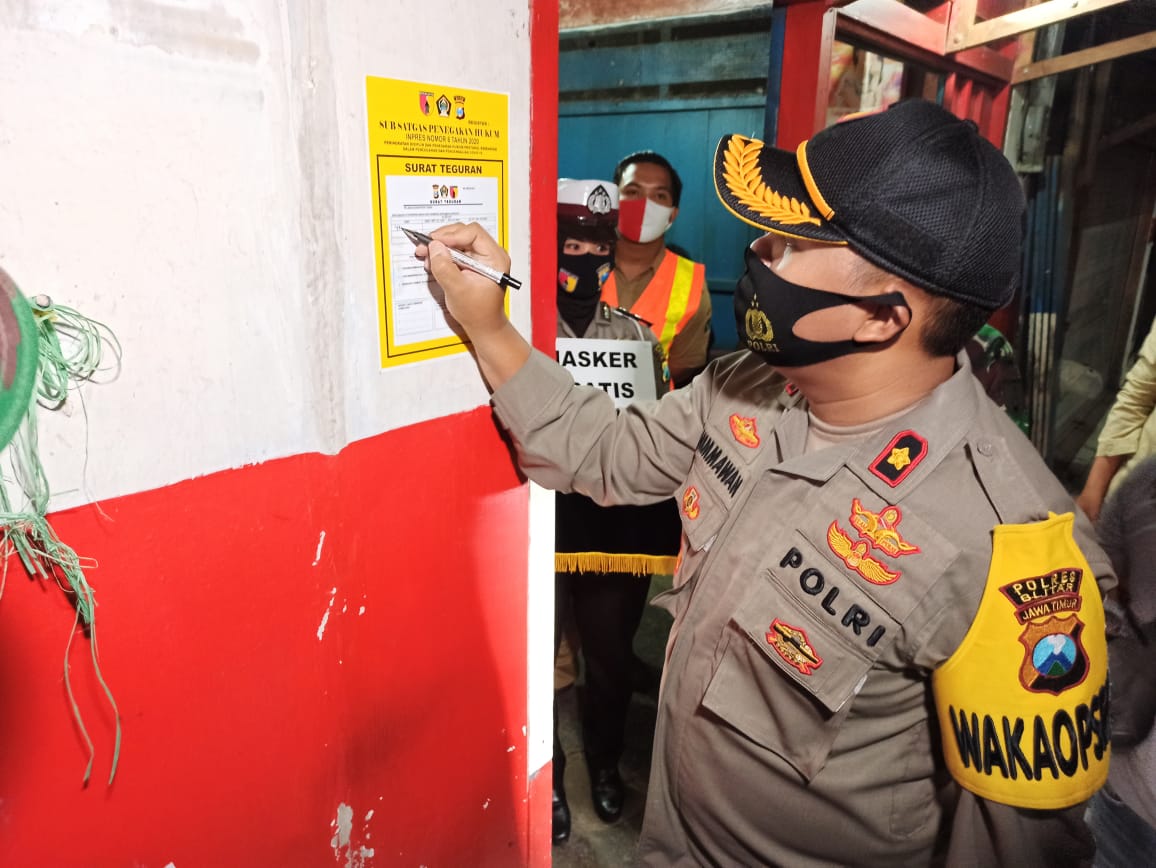 Satgas Inpres No 6 Tahun 2020 Langsung Tindak Pelanggar Protokol Kesehatan di Blitar