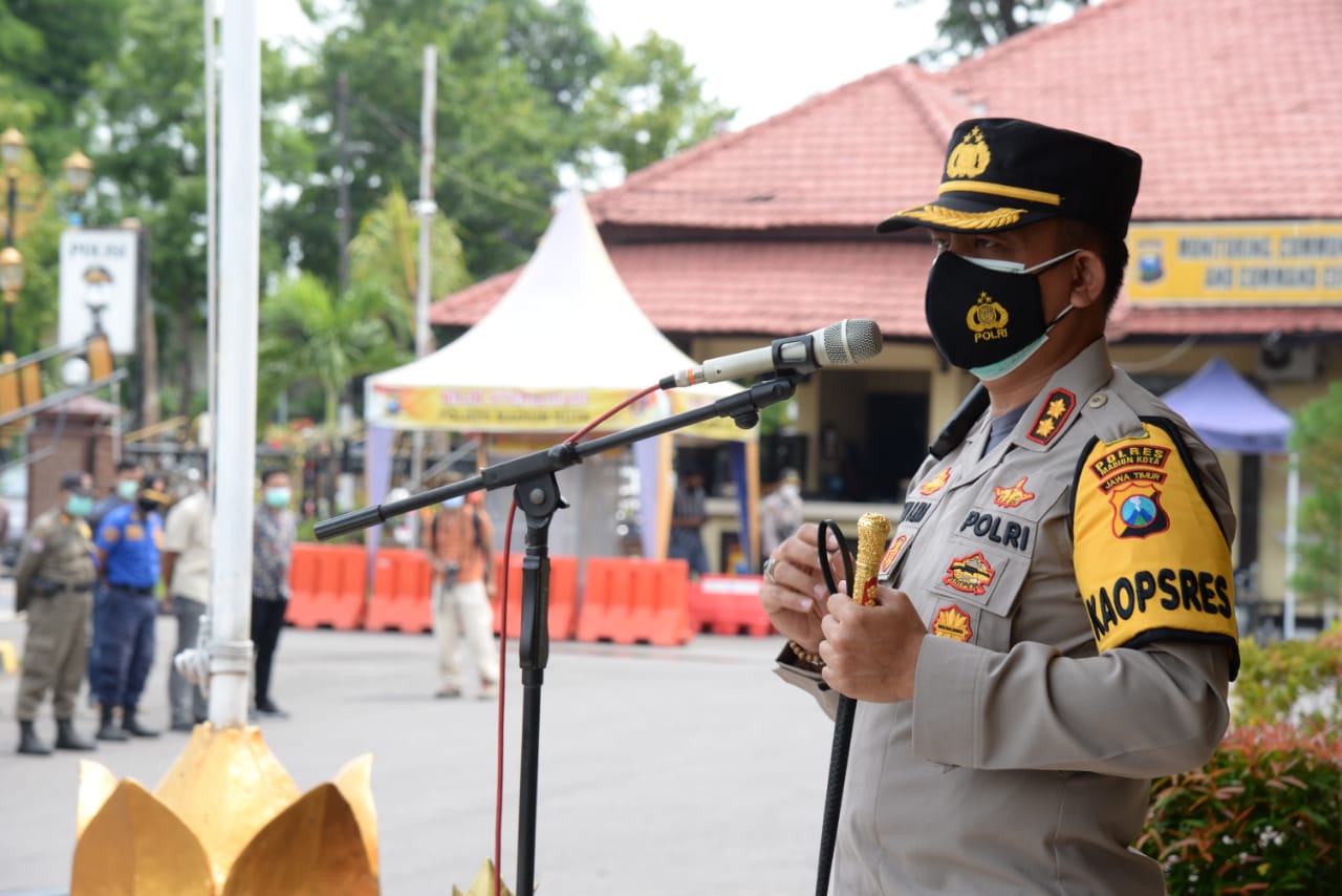 Tekan Angka Covid-19, Polres Madiun Kota Lakukan Penyekatan Pintu Masuk Kota