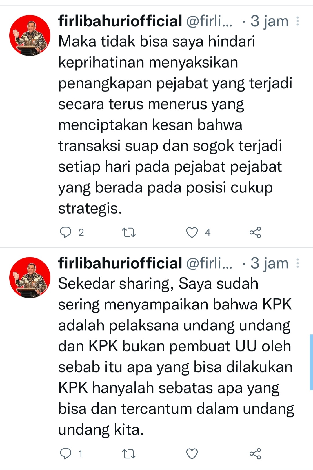 Ketua KPK Prihatinkan Penangkapan Pejabat Terkait Suap Terus Terjadi