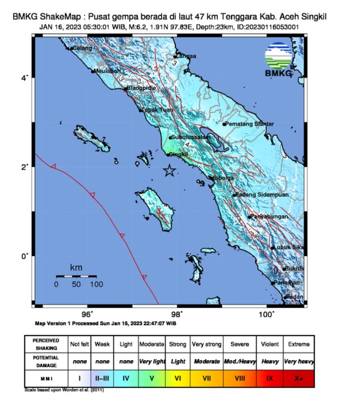 Gempa 6,5 M Goncang Aceh Singkil, Tak Berpotensi Tsunami