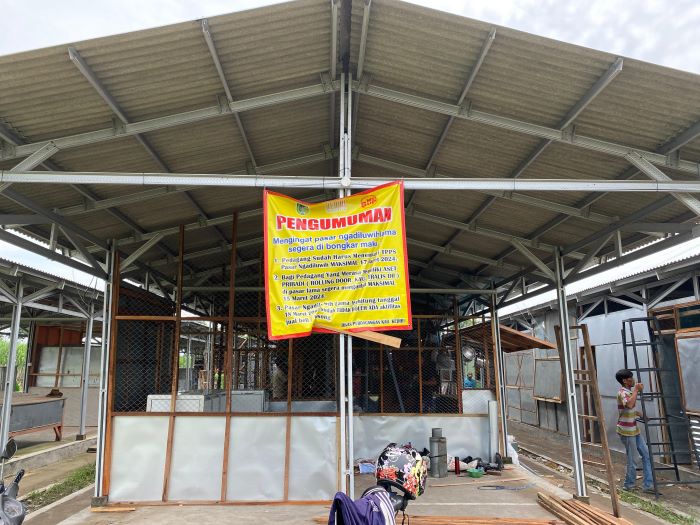 Persiapan Renovasi, Pedagang Pasar Ngadiluwih Dipindah ke TPPS Paling Lambat 17 Maret 2024
