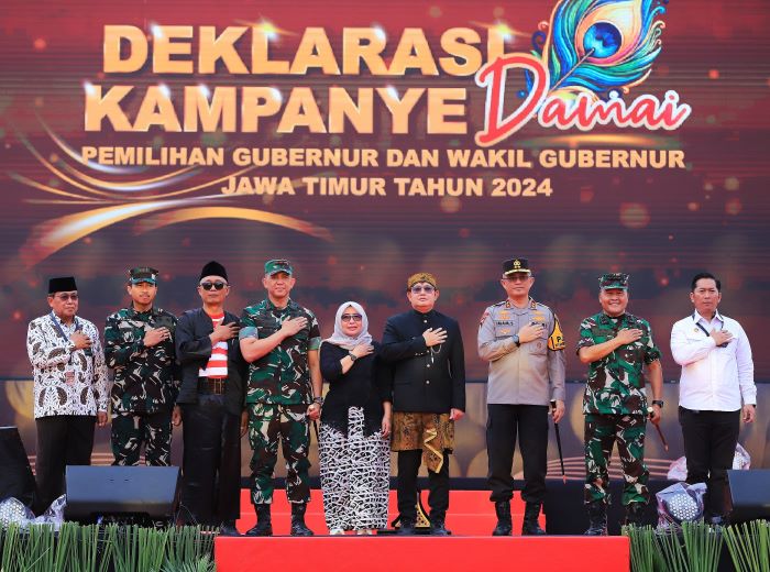 Deklarasi Kampanye Damai, Pj Gubernur Adhy Pesankan Pilgub Jatim 2024 Aman, Tertib, Damai, dan Kondusif